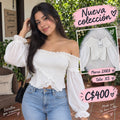 Blusa Off-Shoulder Fruncida con Volantes ZARA - Talla XS