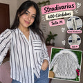 Camisa Rayas Blanca y Azul Stradivarius - Talla M