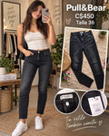 Jeans Negros Rectos Pull&Bear - Talla 36