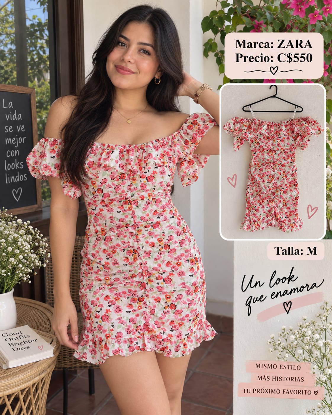Vestido Floral ZARA - Talla M