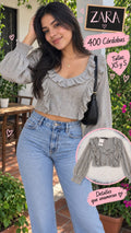 Blusa Crop Volantes ZARA - Tallas XS y S