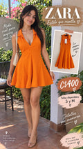 Vestido Naranja Tipo Polo ZARA - Tallas S y M