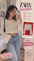 Top Crochet Crop ZARA - Talla S